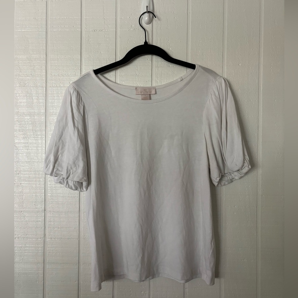 Rachel Parcell White Puff Sleeve top Medium